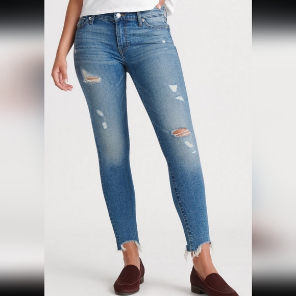 Lucky Brand Denim - Lucky Brand Women's Light Wash Distressed Ava Skinny Jeans Raw Hem Size 4/27 GUC